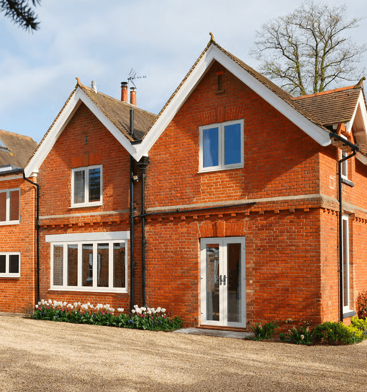 Aluminium windows on a red sandstone Scottish home