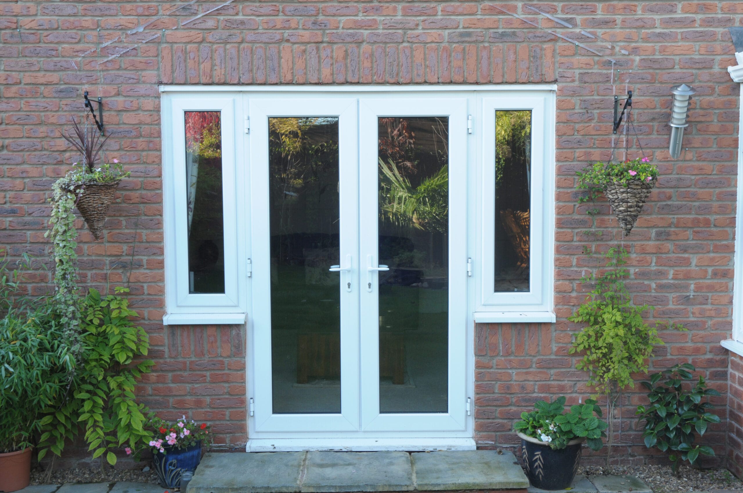 Multi-point locking on secure French doors