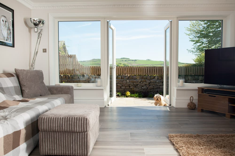 Woodgrain French doors for a period property