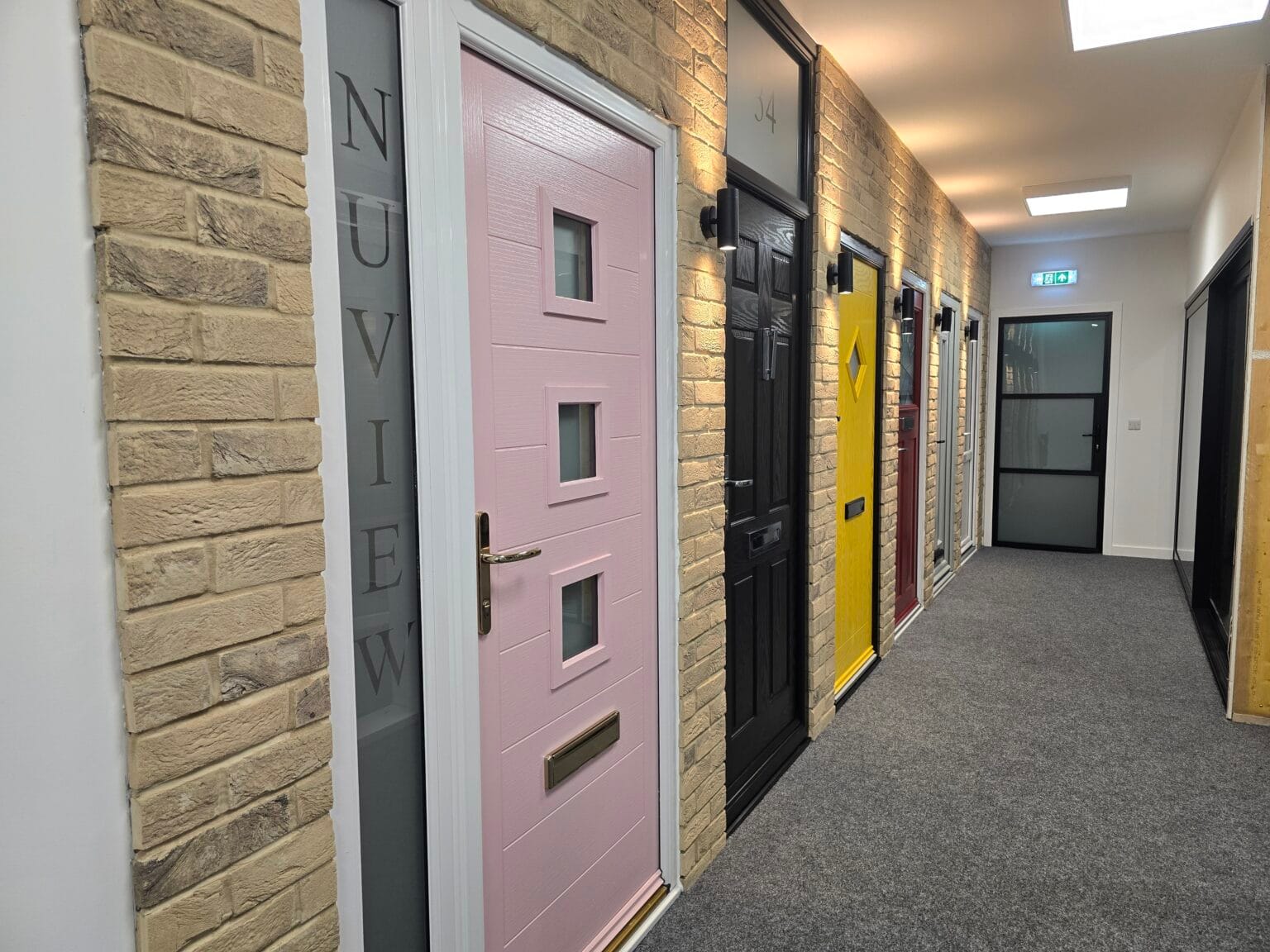 Composite doors on display in the NuView Glasgow showroom