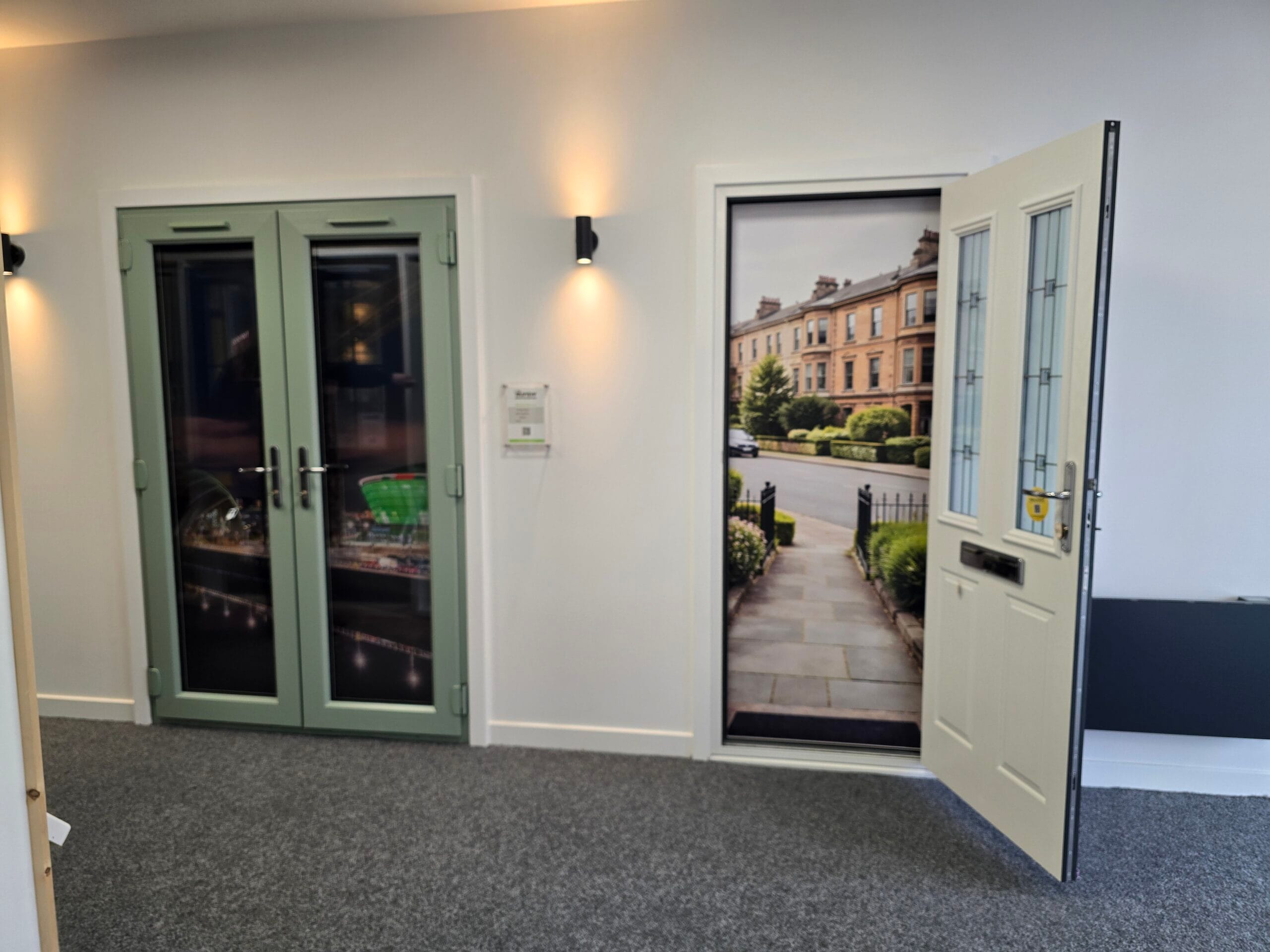 NuView Glasgow showroom interior - windows and doors on display