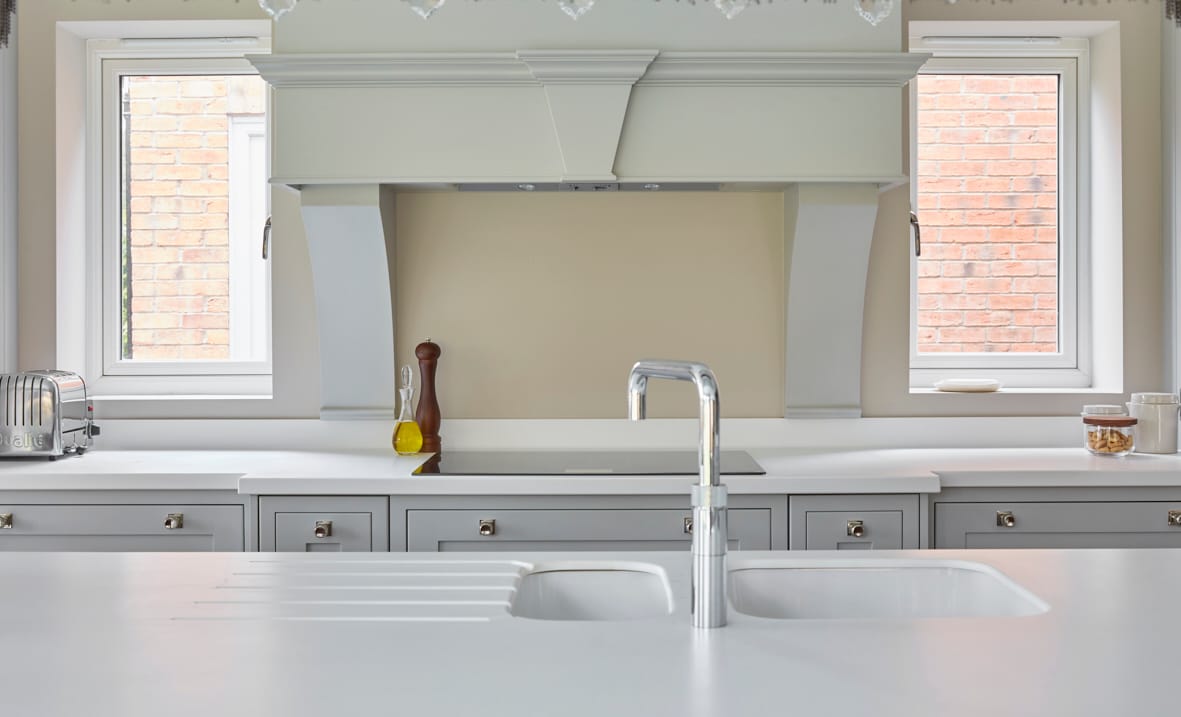 White casement window