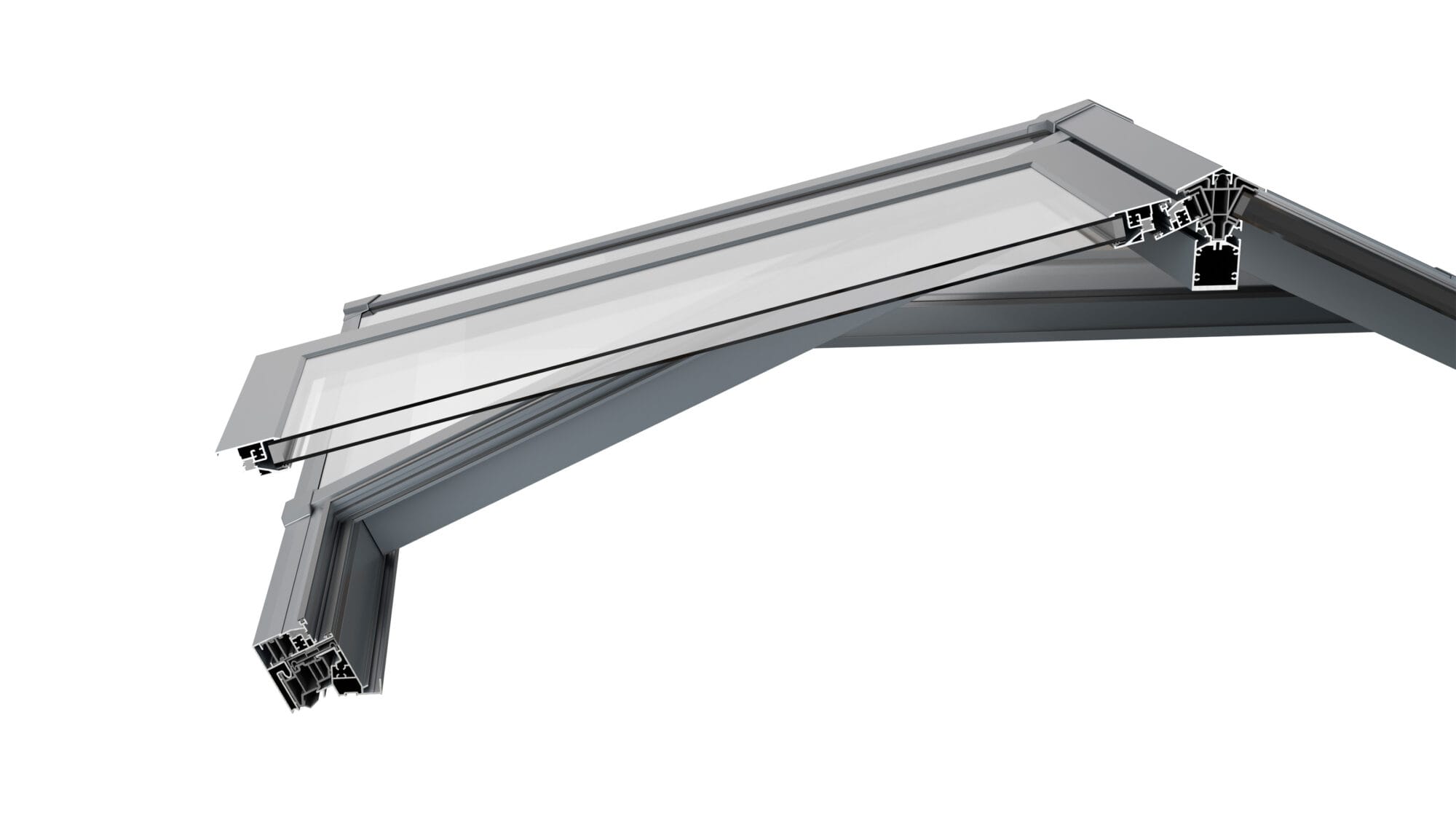 Aluminium roof lantern installed on an extension
