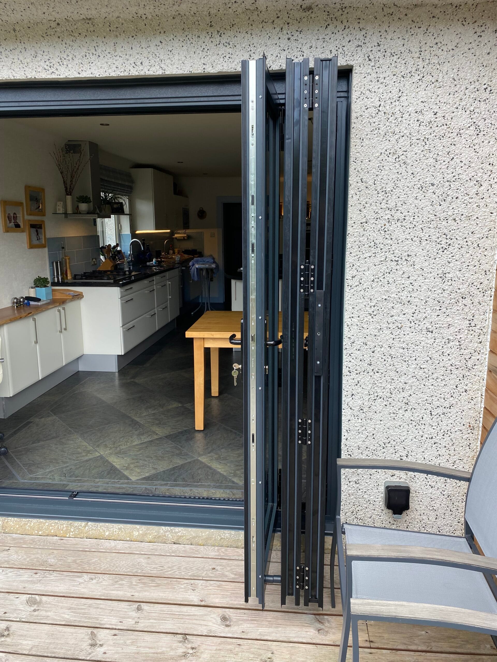 Bifold doors in a RAL colour finish