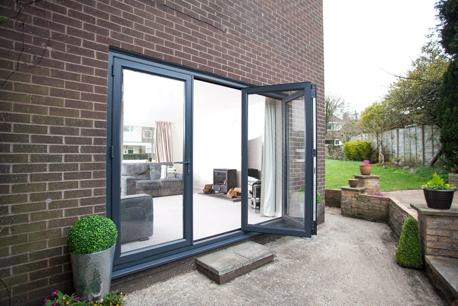 Secure thermally broken aluminium bifold doors