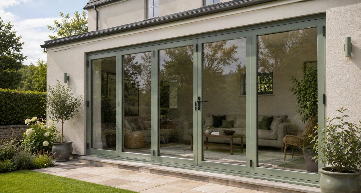 Bifold doors in a RAL colour finish