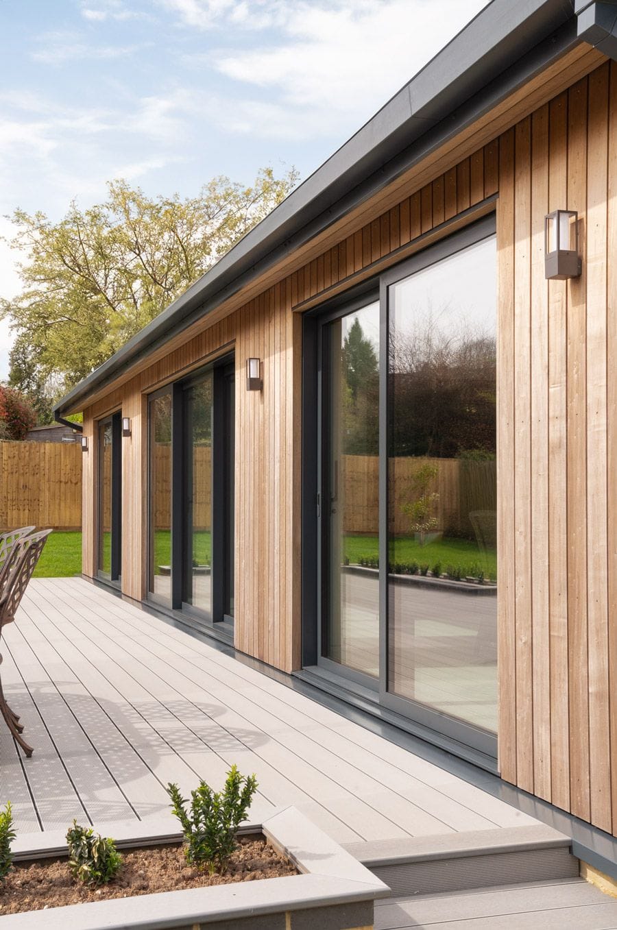Aluminium sliding patio doors on a house