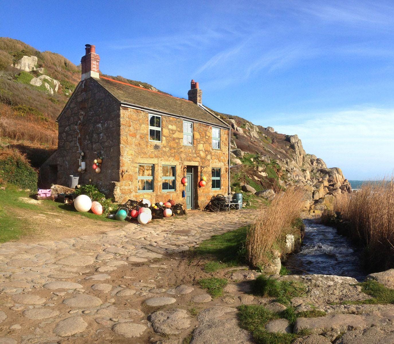 Coloured aluminium windows on a coastal house