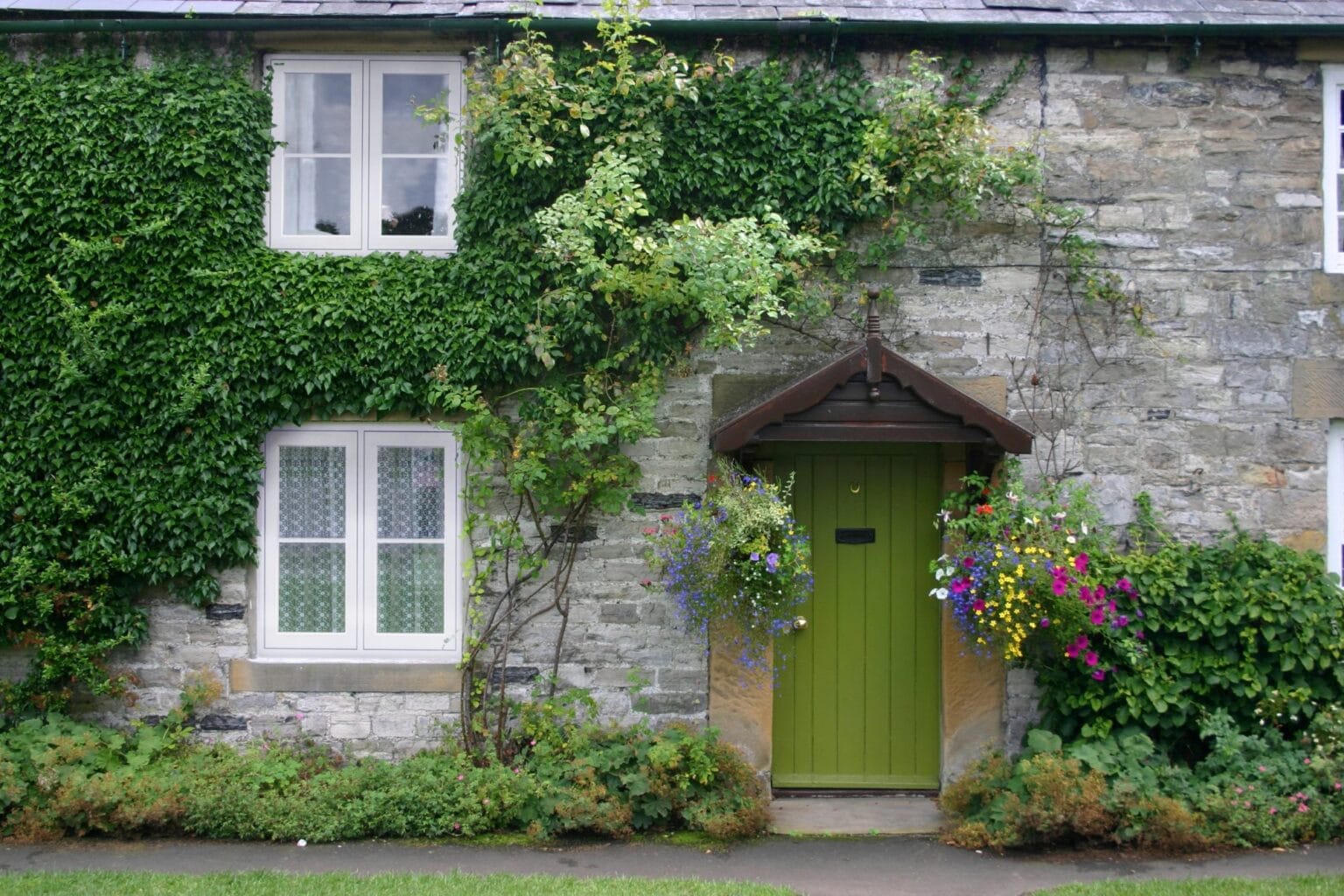 White flush sash window - fitted on a home exterior