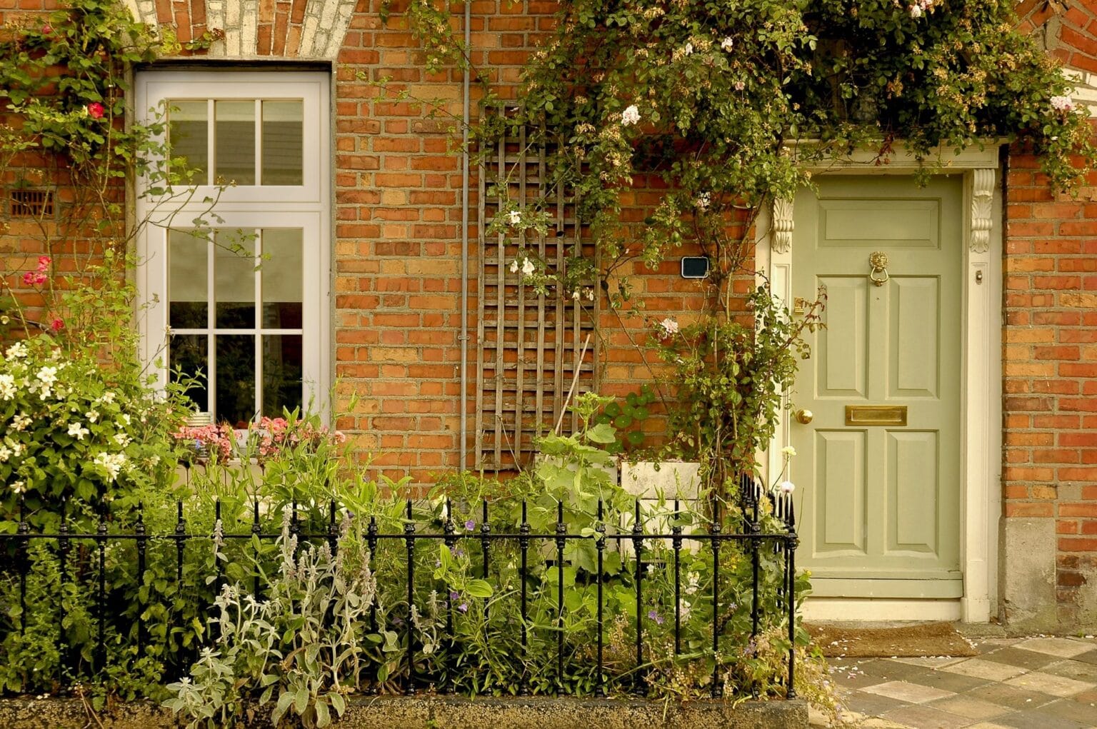 White flush sash window - fitted on a home exterior