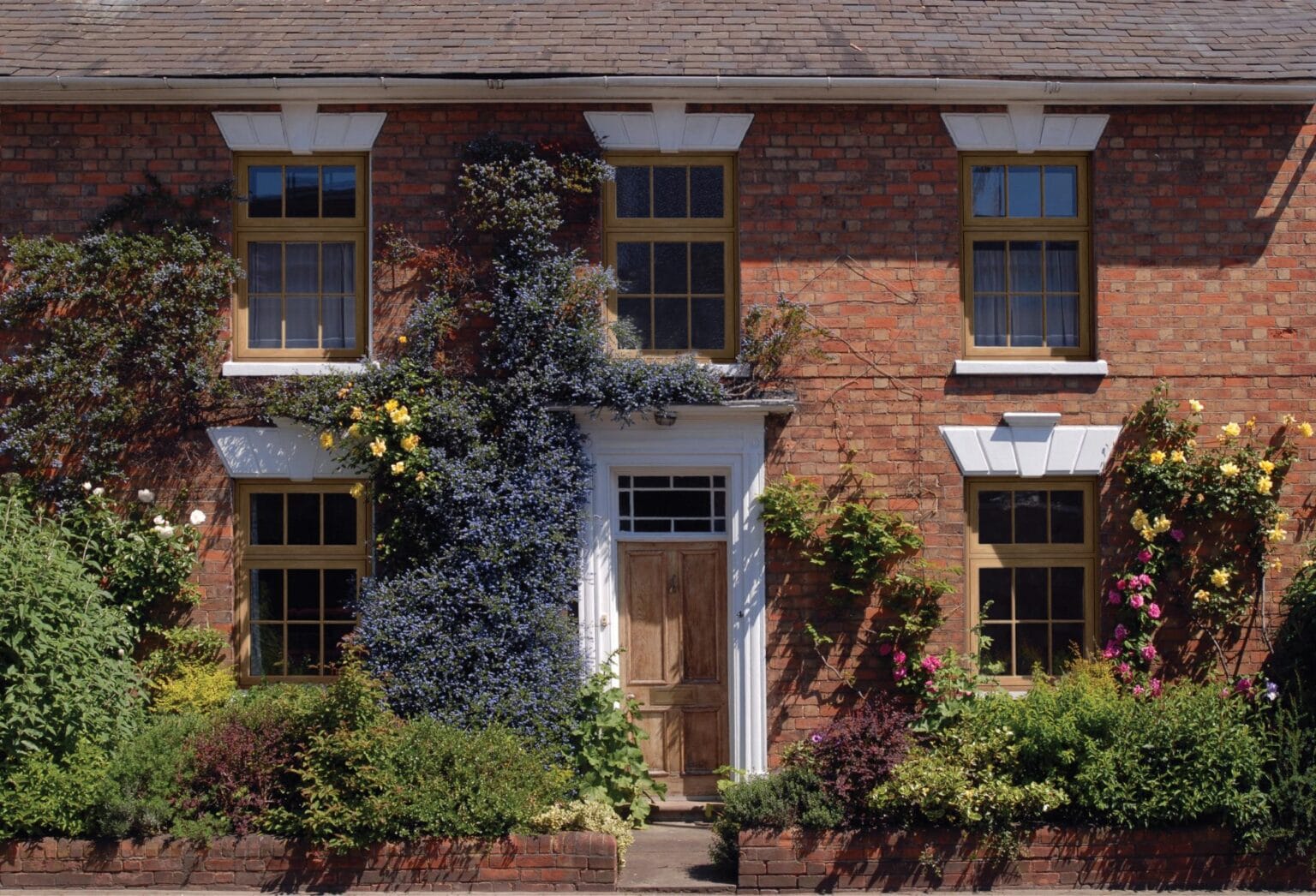 White flush sash window - fitted on a home exterior